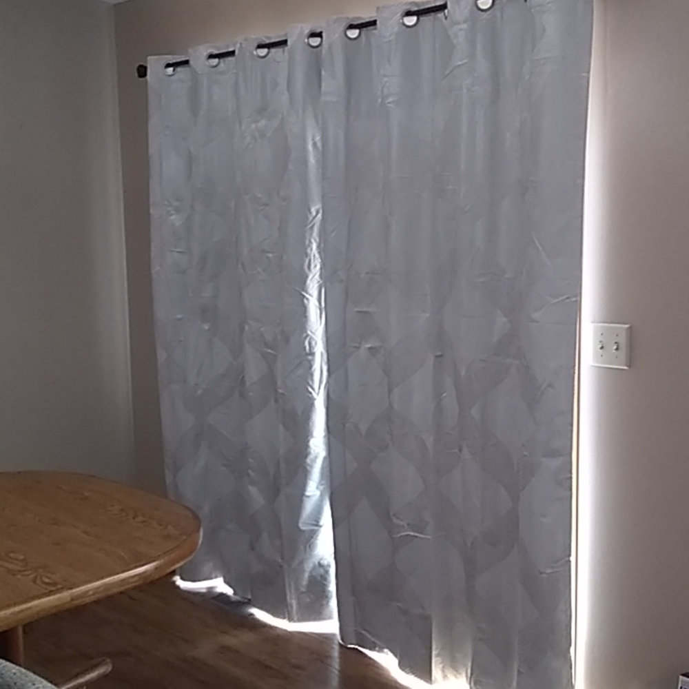🆕2pr pale silver blackout drapes